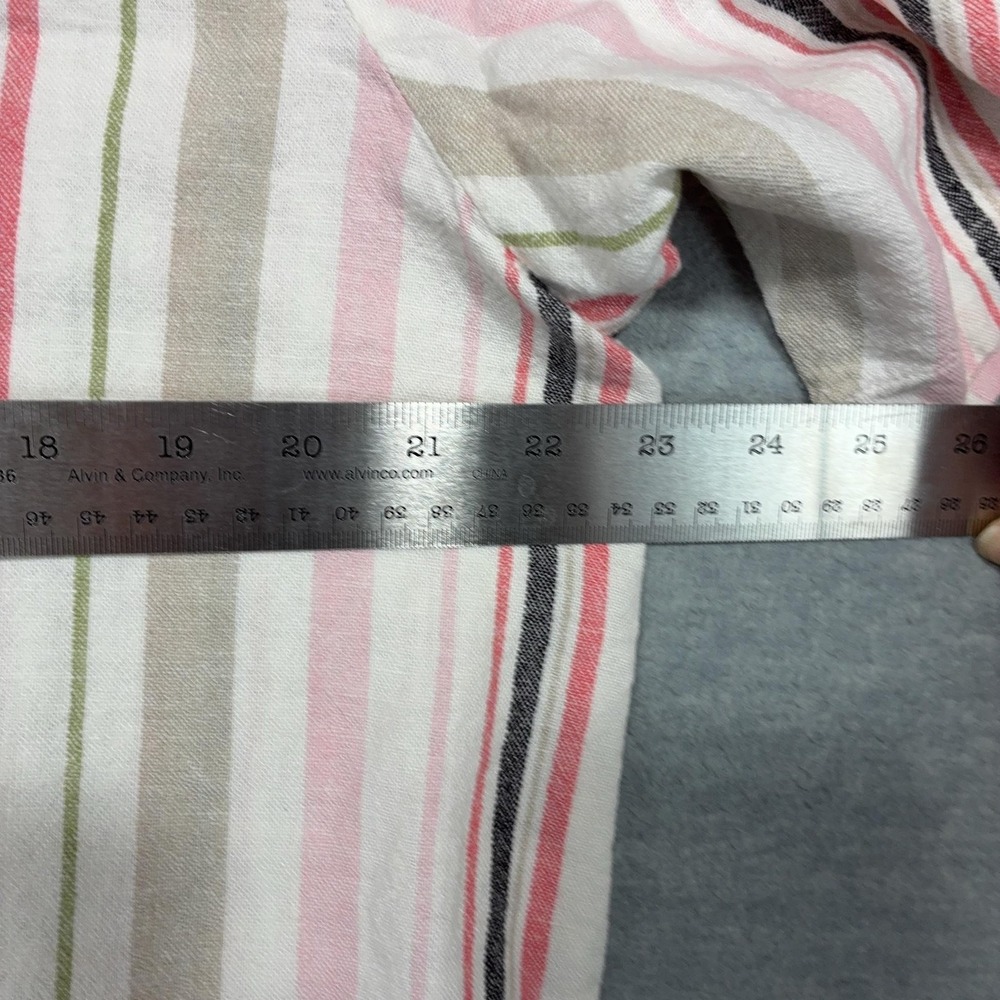 Marc‎ New York Andrew Marc Top Womens XL Stripe Linen Blend Puff Sleeve Blouse - Picture 5 of 6